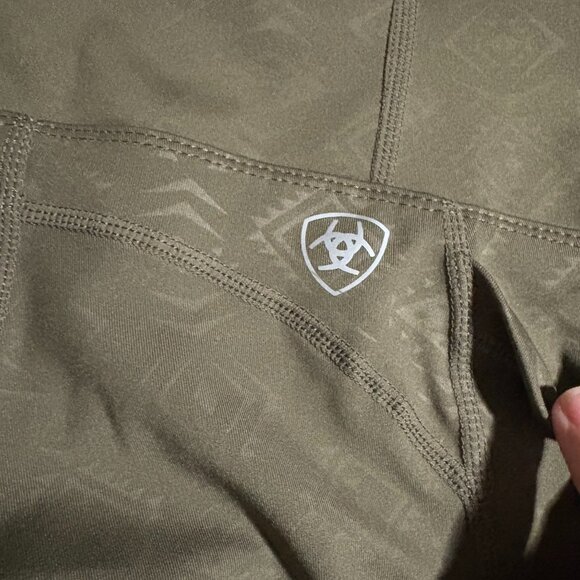 Ariat Tek Tight XS Heat Series Leggings Olive Aztec NWT Phone Pocket Equestria - Picture 4 of 10